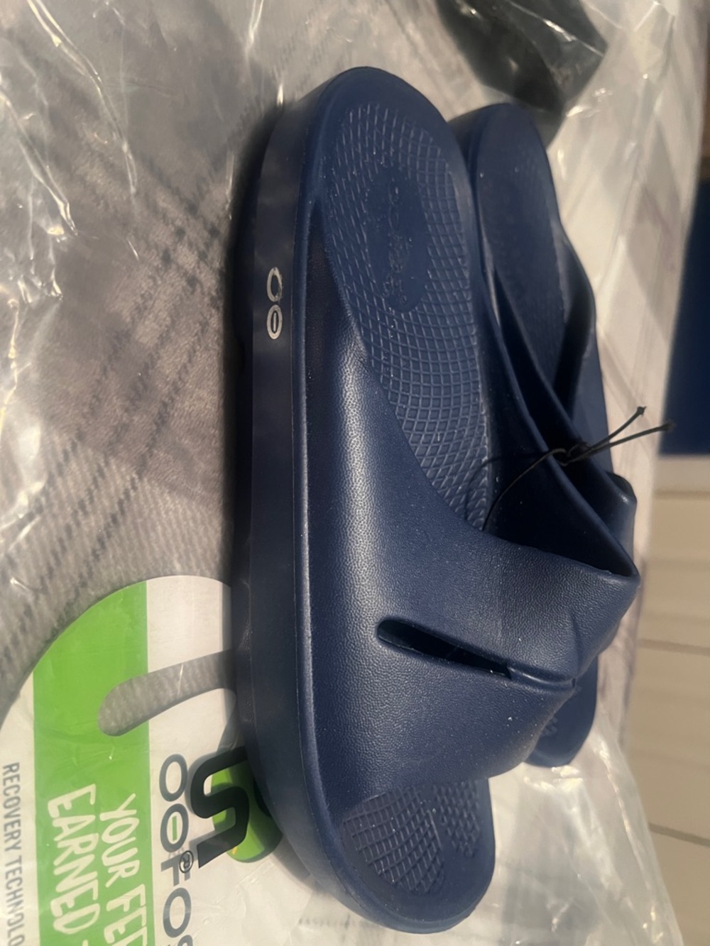 OOFOS Navy Blue Slide Sandals for Women - Picture 4 of 7